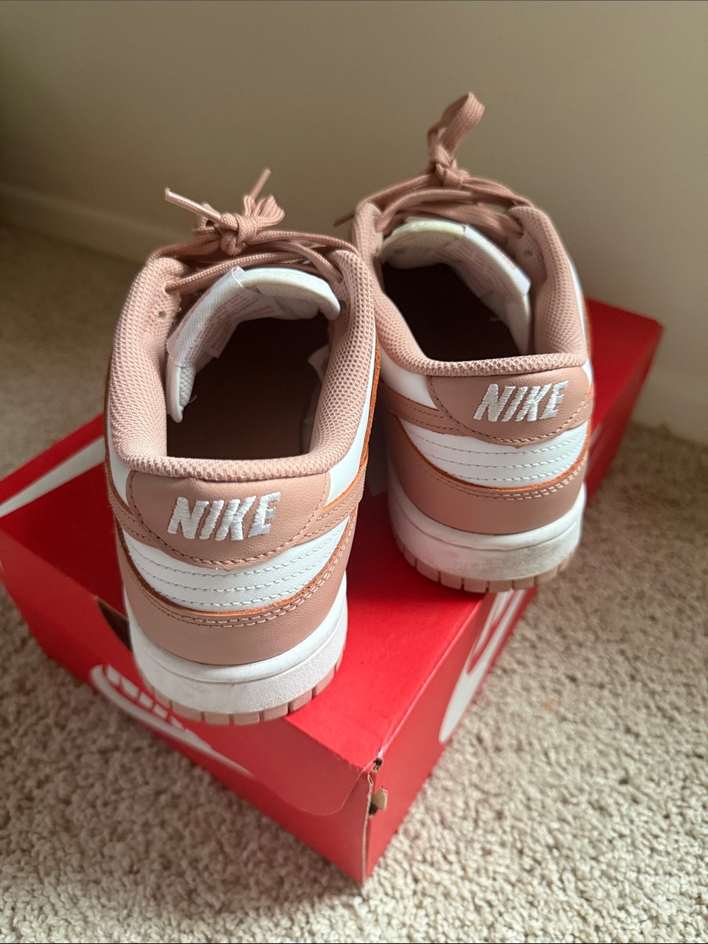 Nike Women’s Low-Top Sneakers in Dusty Pink and White - Picture 3 of 5
